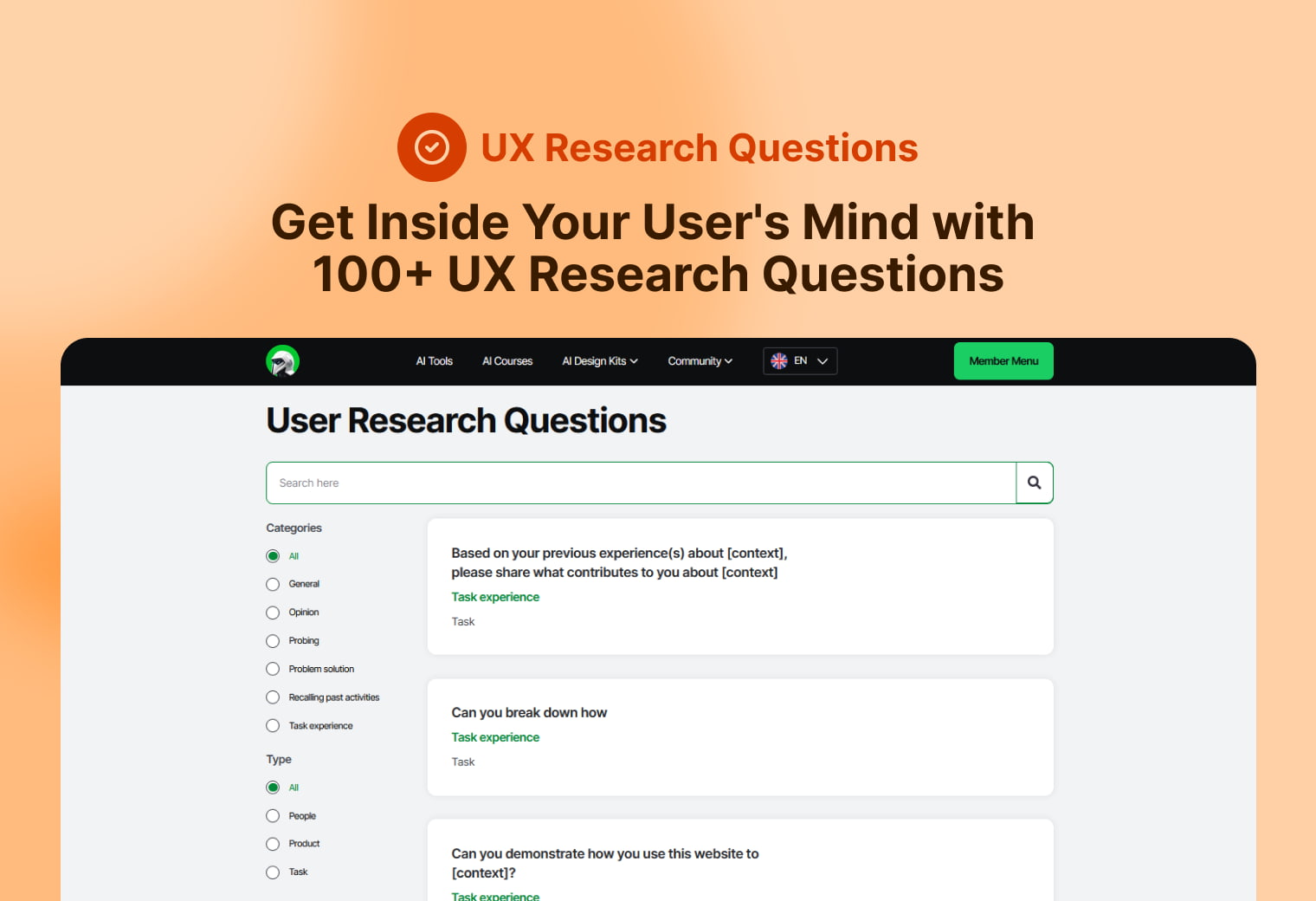 100+ UX Research Questions - AI Design Resource